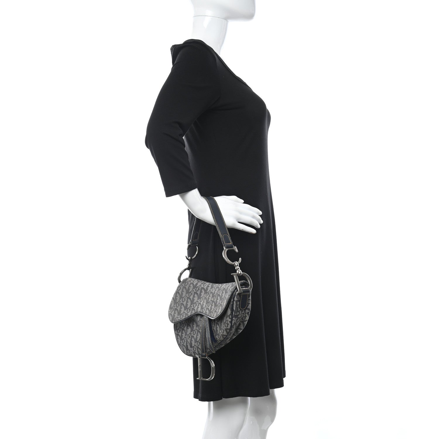Christian Dior Monogram Saddle Bag Blue 2 of 9