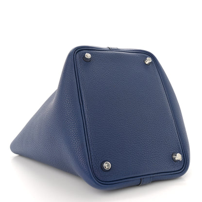 Hermes Taurillon Clemence Picotin Lock 18 PM Bleu Saphir 4 of 12