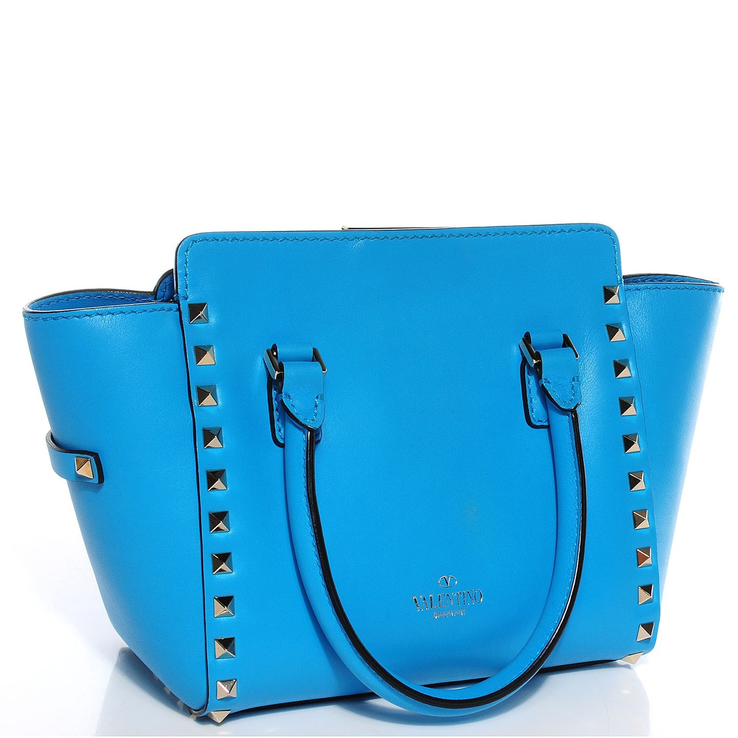 Vitello Mini Rockstud Double Handle Tote Parrot