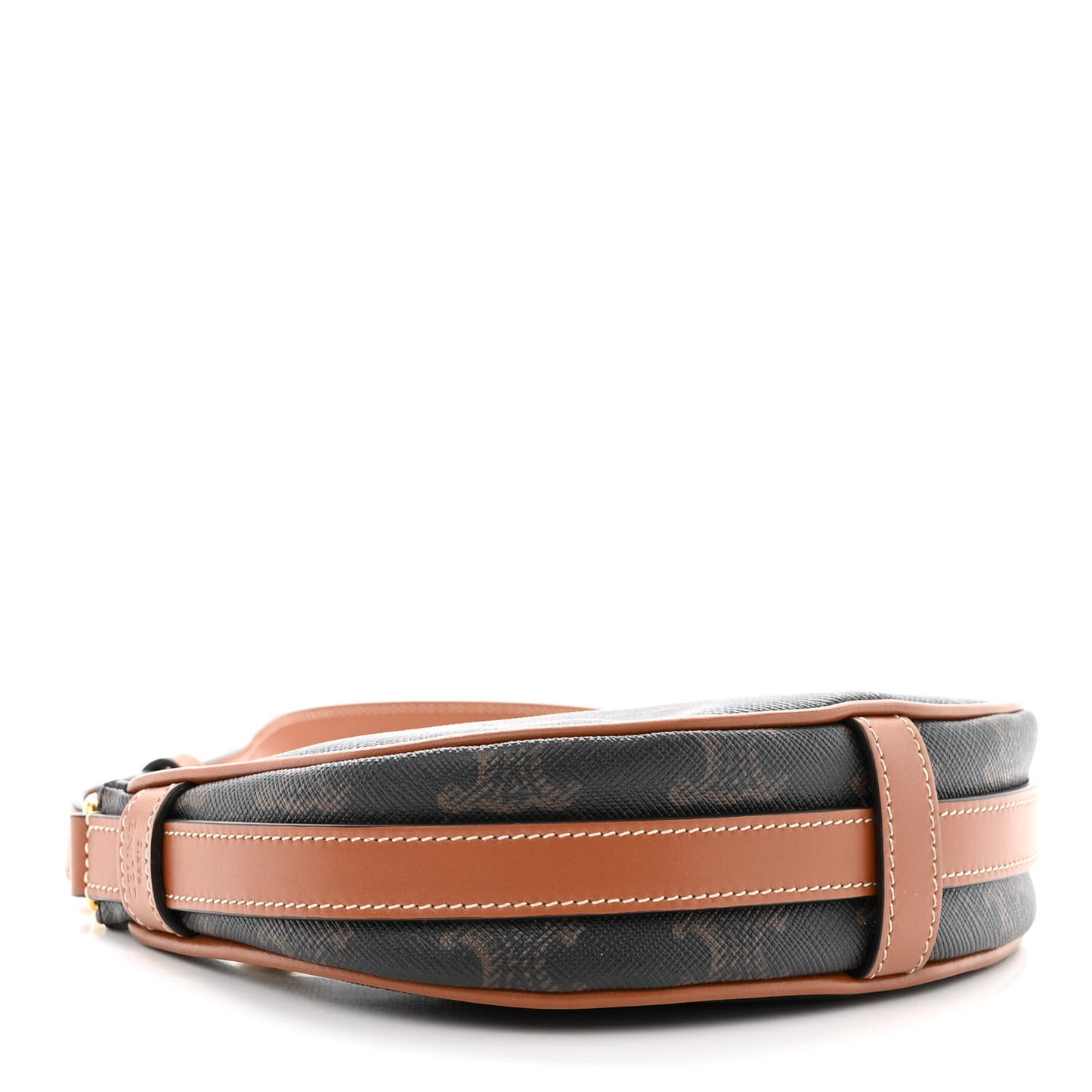 Canvas Calfskin Mini Ava Triomphe Shoulder Bag Tan