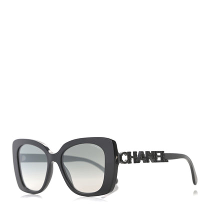 Chanel Acetate Strass Square Sunglasses 5422 Black 1 of 8