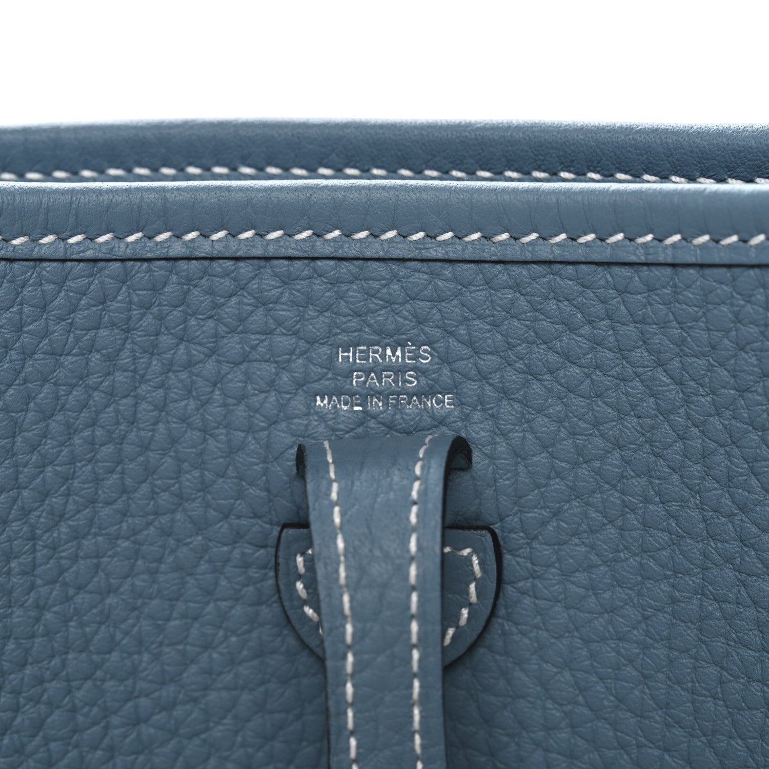Hermes Taurillon Clemence Evelyne TPM New Blue Jean 6 of 11