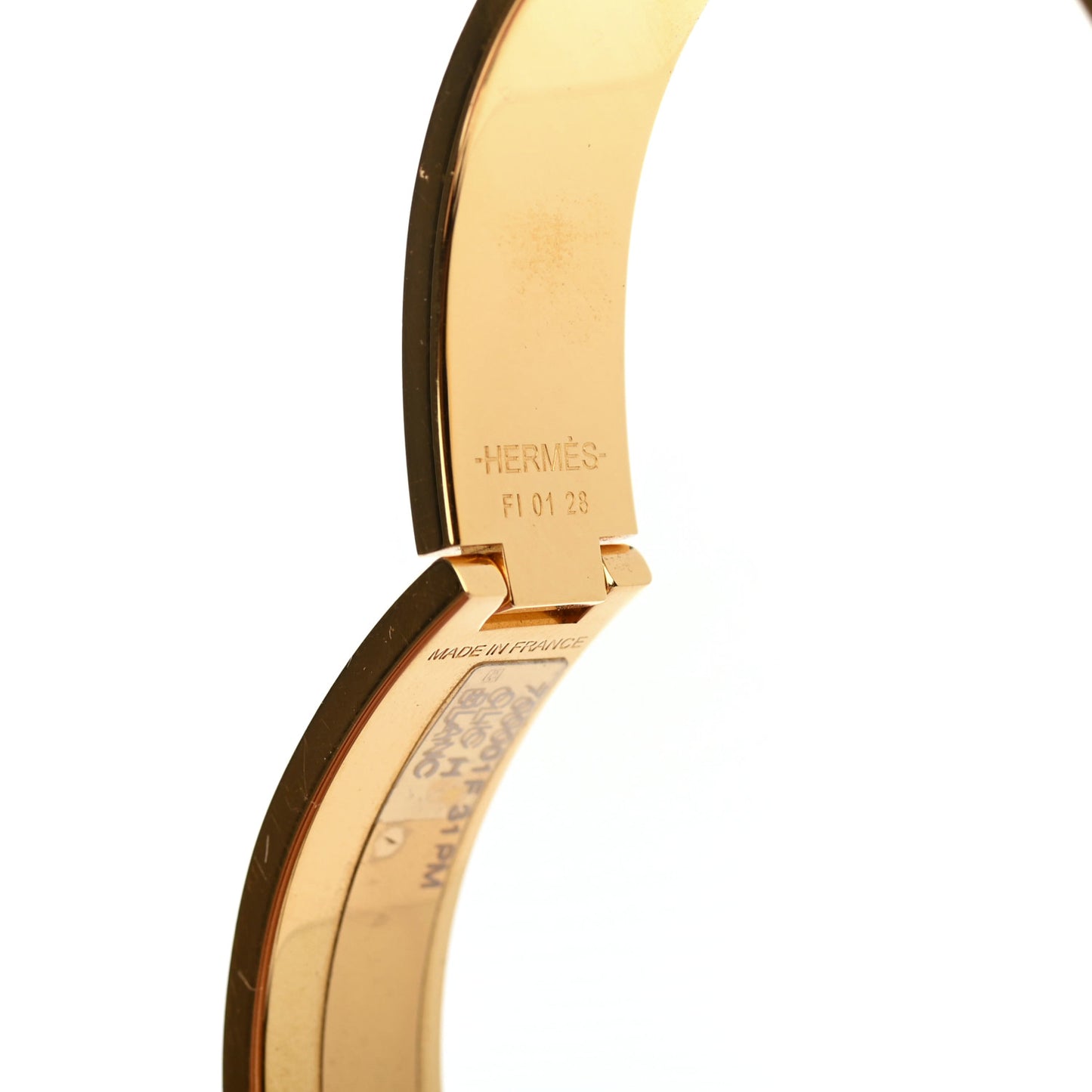 Enamel Narrow Clic Clac H Bracelet PM White