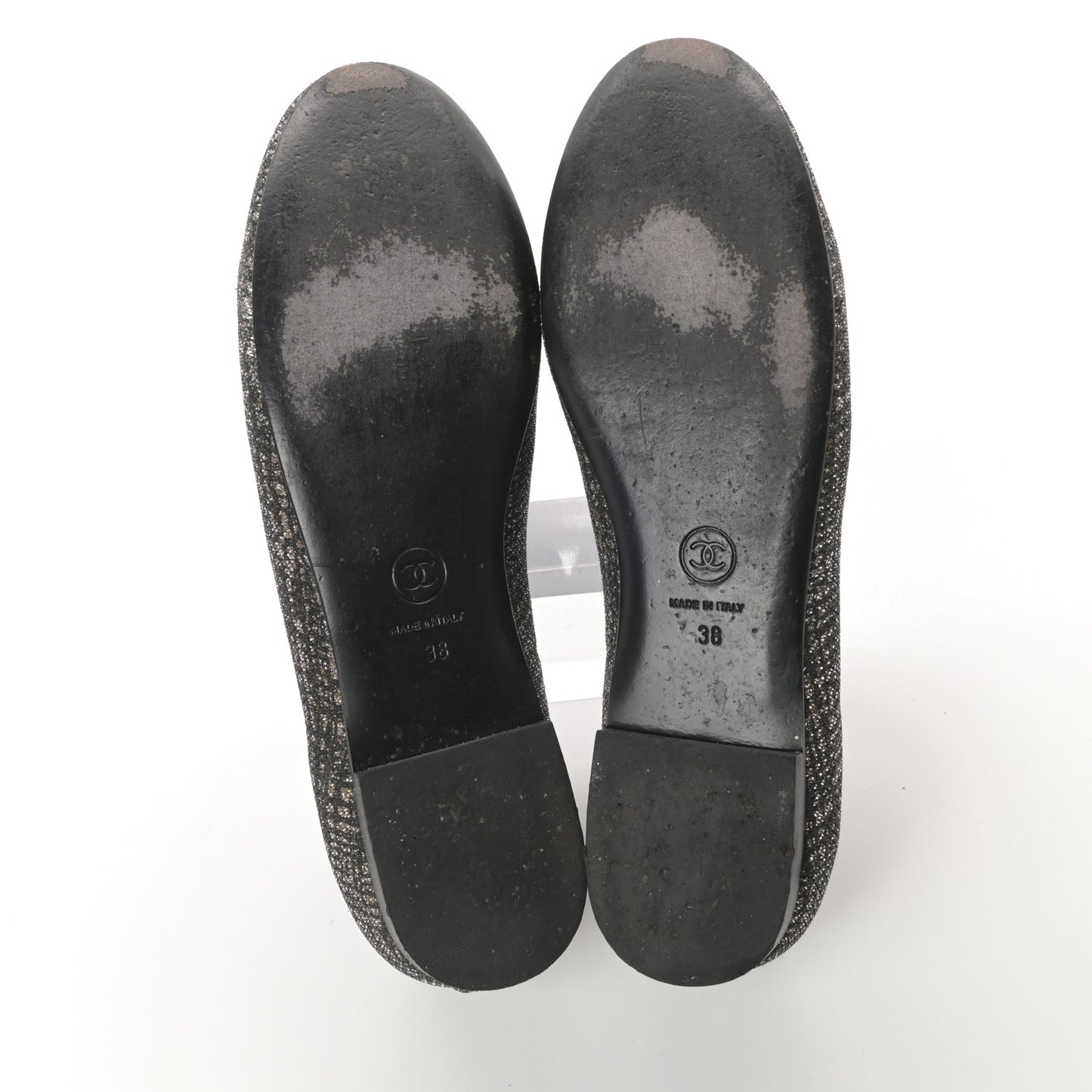 Fantasy Tweed CC Mocassin Loafers 38 Silver