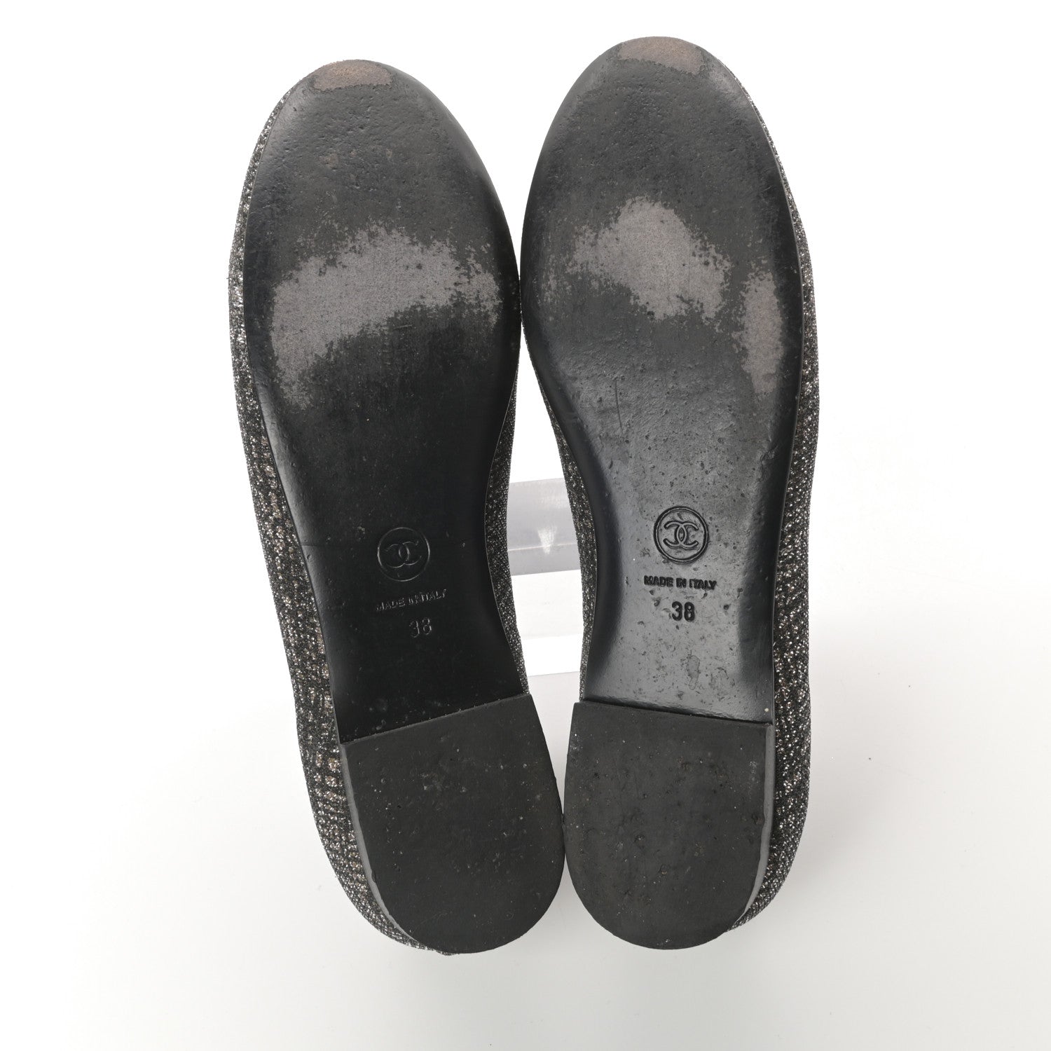 Chanel Fantasy Tweed CC Mocassin Loafers 38 Silver 5 of 12