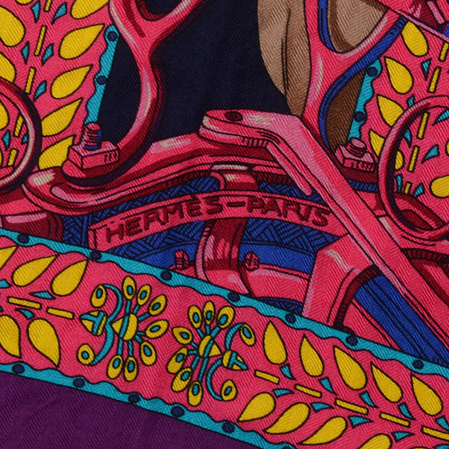 Hermes Cashmere Silk La Danse Du Cheval Marwari Shawl 140 3 of 4