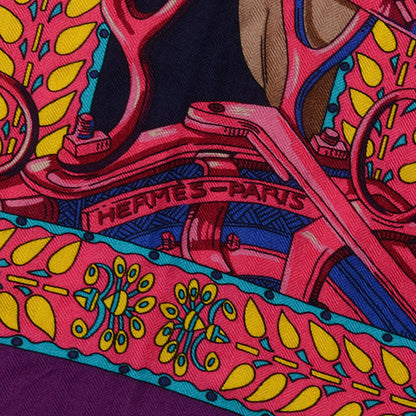 Hermes Cashmere Silk La Danse Du Cheval Marwari Shawl 140 3 of 4