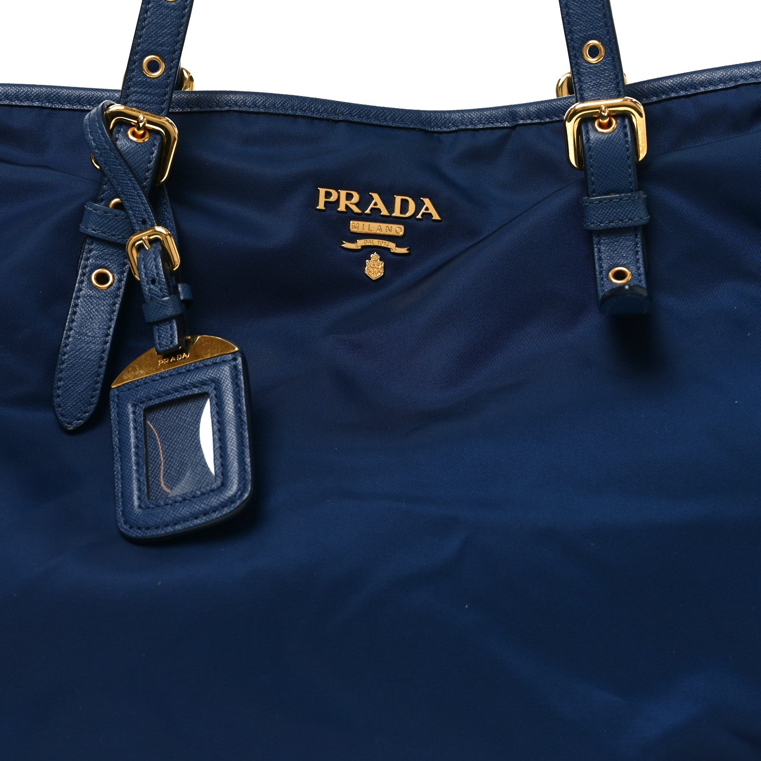 Prada Tessuto Nylon Saffiano Tote Baltico 7 of 9