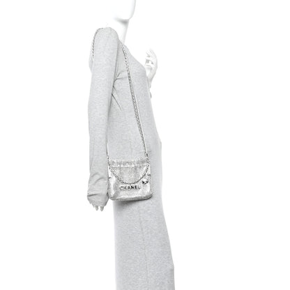 Chanel Crystal Embellished Metallic Lambskin Mini Chanel 22 Silver 2 of 11