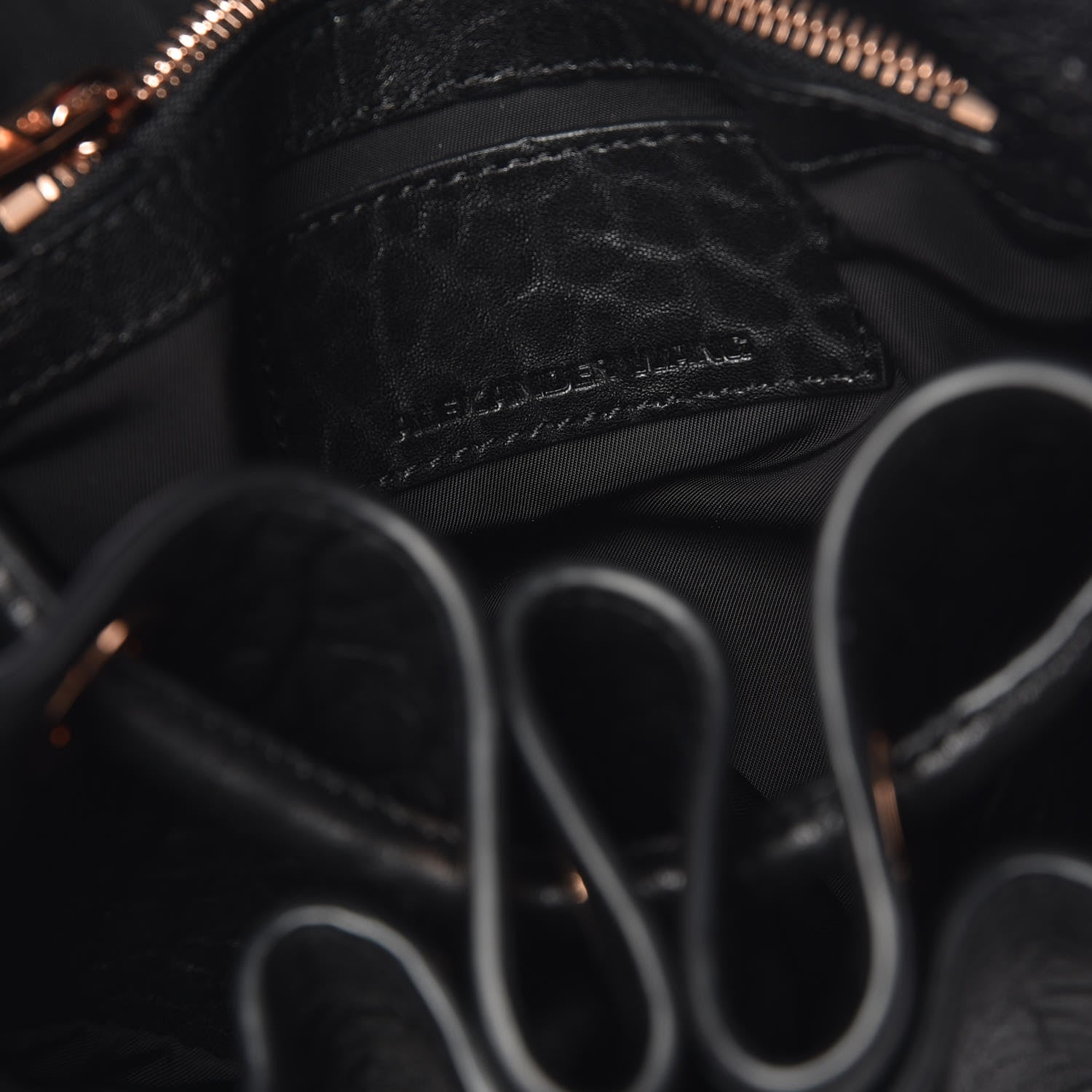 Alexander Wang Pebbled Lambskin Diego Bucket Black Rose Gold Hardware 6 of 8