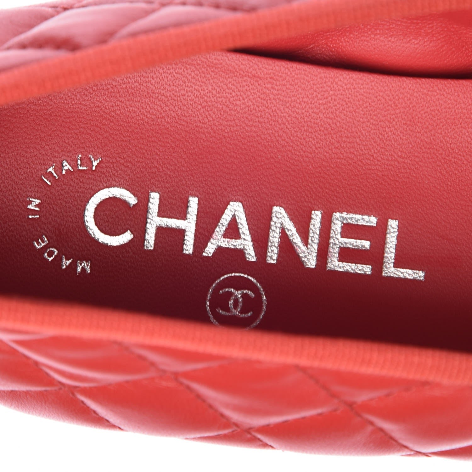 Chanel Lambskin Quilted CC Cap Toe Ballerina Flats 41 Light Red 8 of 11