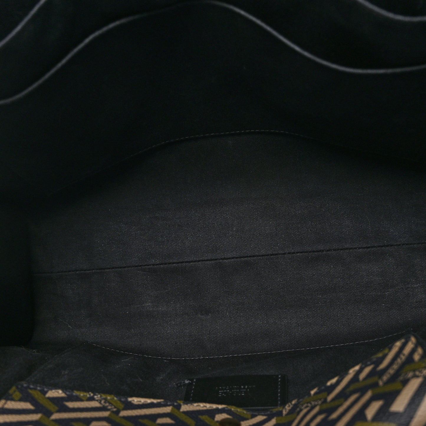 Coated Canvas Calfskin La Greca Signature Tote Bag Black Khaki