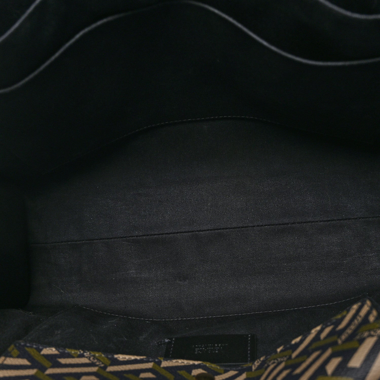 Versace Coated Canvas Calfskin La Greca Signature Tote Bag Black Khaki 5 of 9