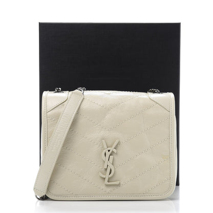 Saint Laurent Crinkled Calfskin Matelasse Monogram Niki Chain Wallet Crema Soft 10 of 10