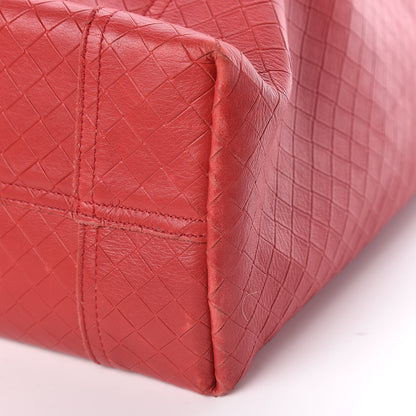Bottega Veneta Calfskin Intrecciomirage Tote Red 6 of 10