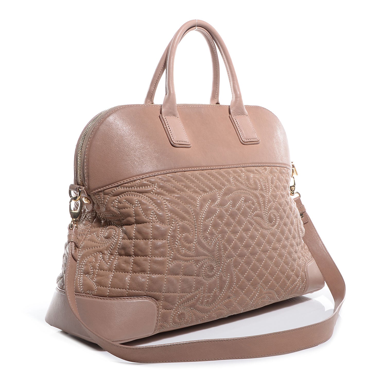 Versace Nappa Barocco Quilted Vanitas Athena Nude 3 of 7