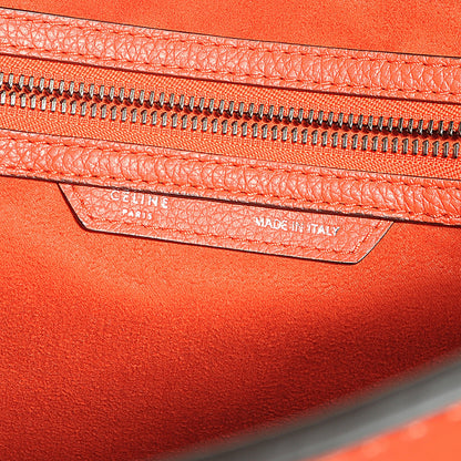 Celine Drummed Calfskin Mini Luggage Bag Vermillion 4 of 10