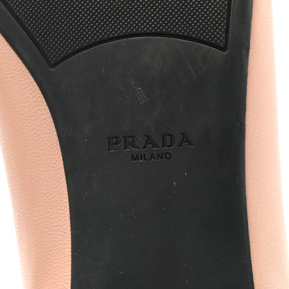 Prada Lambskin Donna Bow Ballerina Flats 39 Nudo 7 of 11
