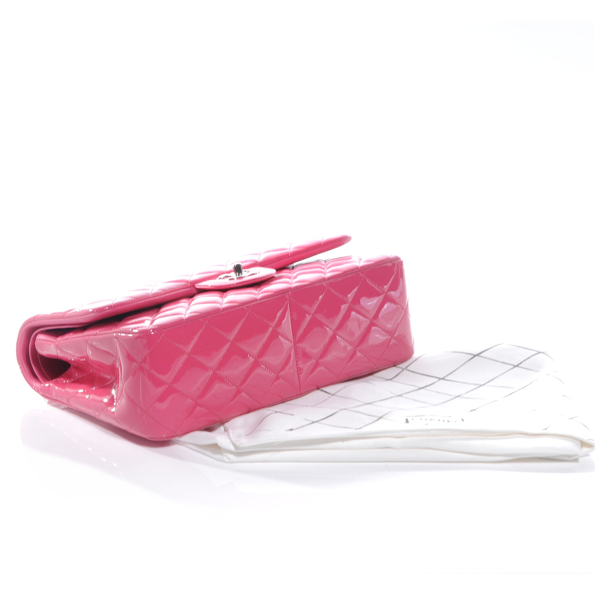 Chanel Patent Jumbo Double Flap Fuchsia 4 of 8