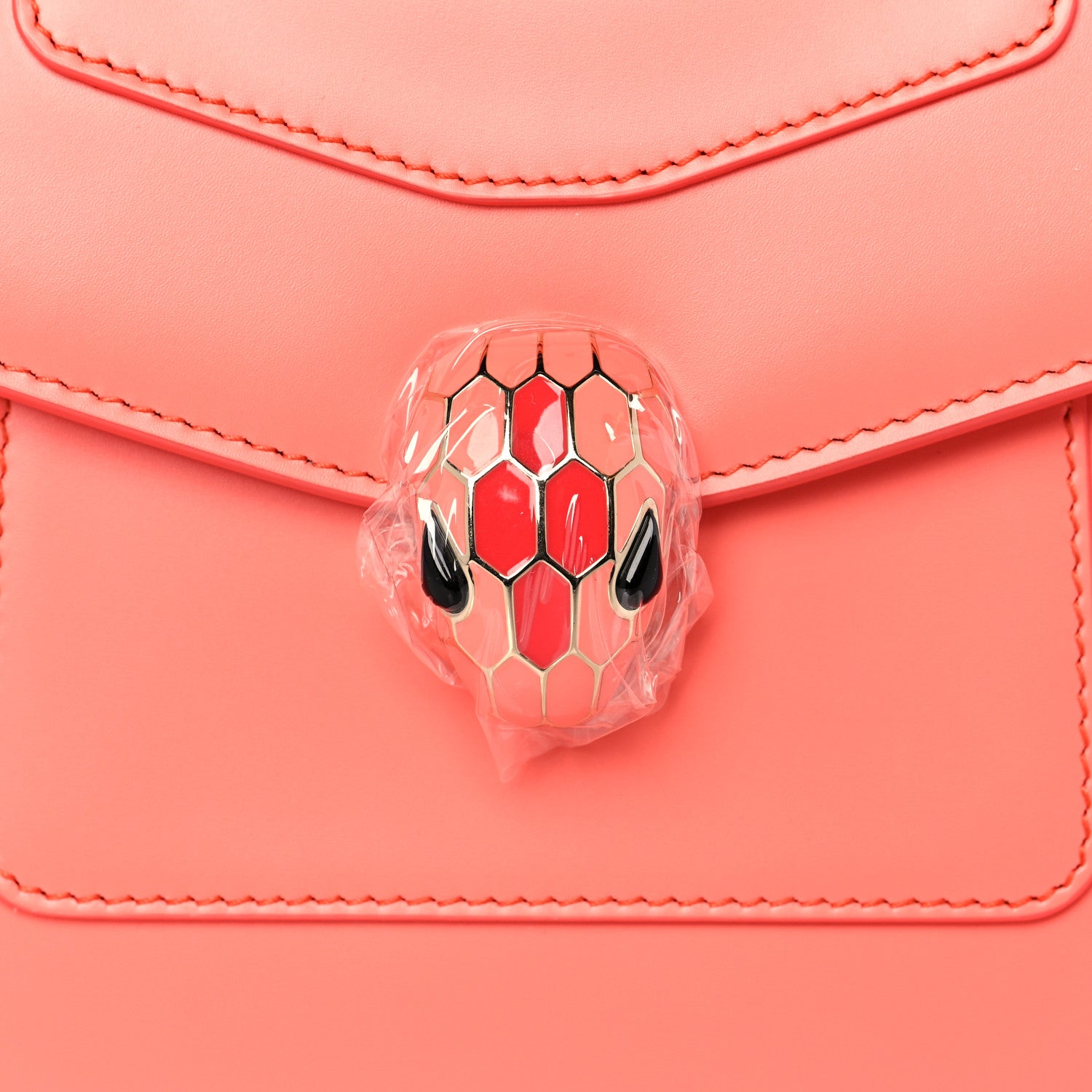 Bulgari Calfskin Serpenti Forever Top Handle Silky Coral 8 of 11