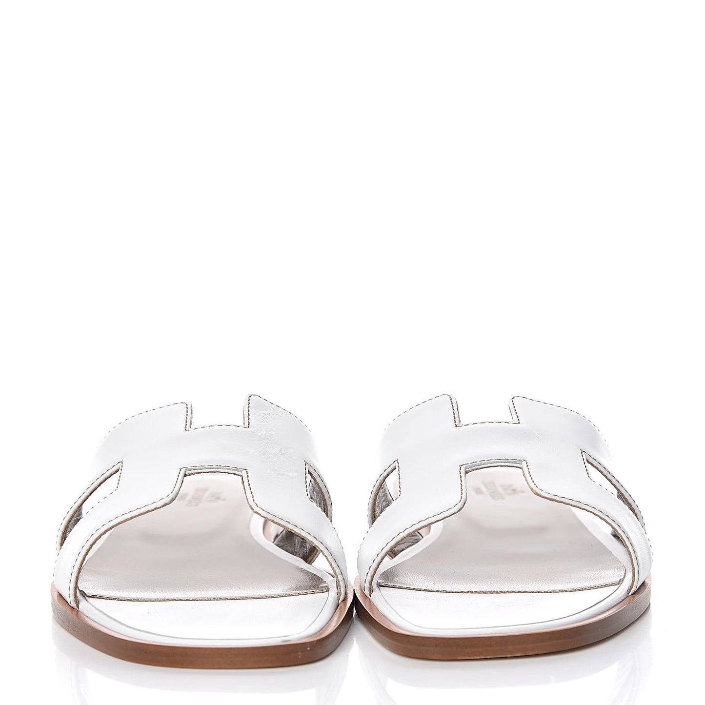 Box Calfskin Oran Sandals 38 White