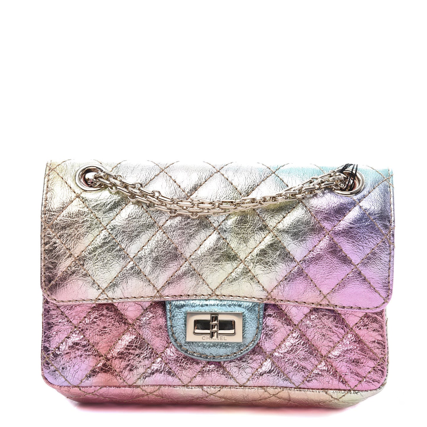 Metallic Goatskin Quilted Mini 2.55 Reissue Flap Multicolor