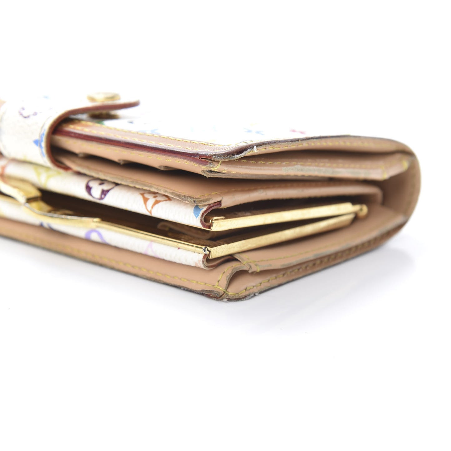 Monogram Multicolor French Purse Wallet White