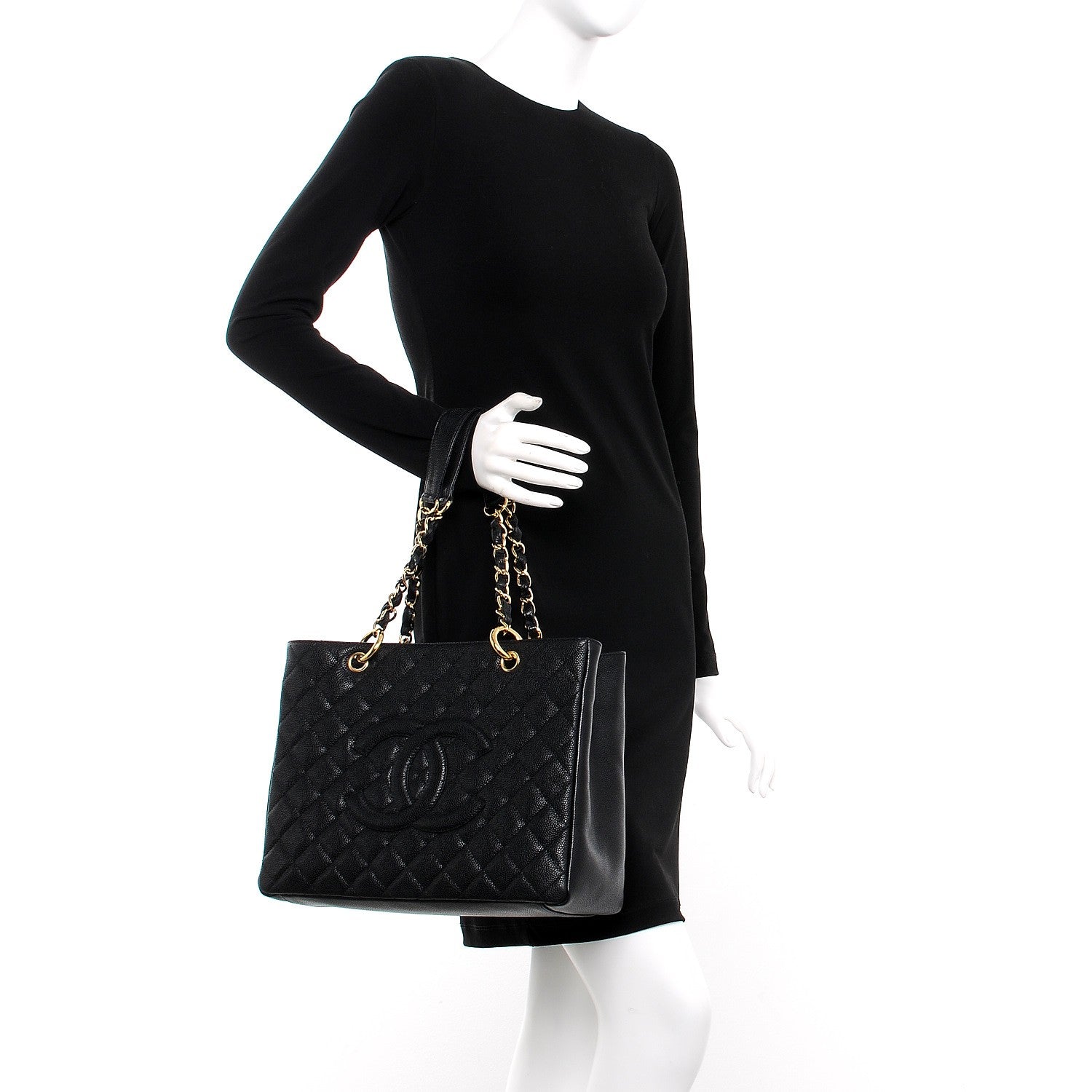 Chanel Caviar Quilted Grand Shopping Tote GST Black 2 of 8