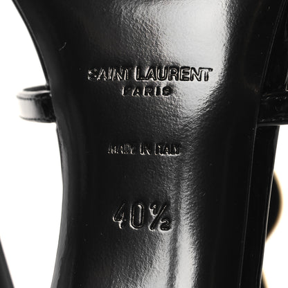 Saint Laurent Patent Cassandra 100 Ankle Strap Sandals 40.5 Black 6 of 9