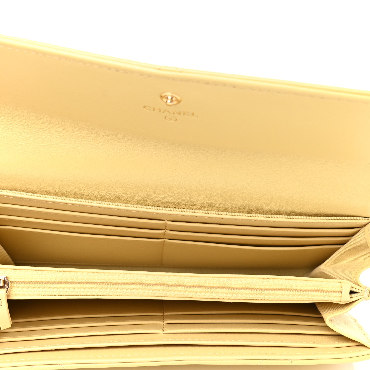 Chanel Lambskin Quilted Chanel 19 Flap Wallet Yellow 5 of 9