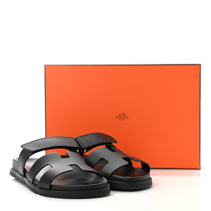 Hermes Calfskin Womens Chypre Sandals 38 Black 9 of 9