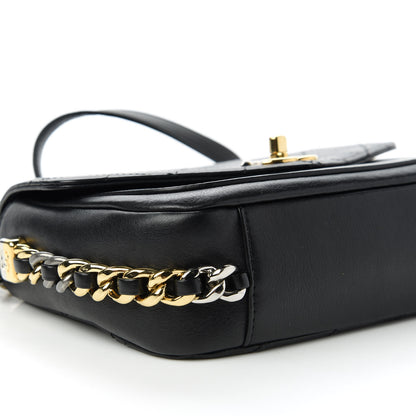 Chanel Calfskin Stitched Small Precious Union Flap Bag Black 6 of 10