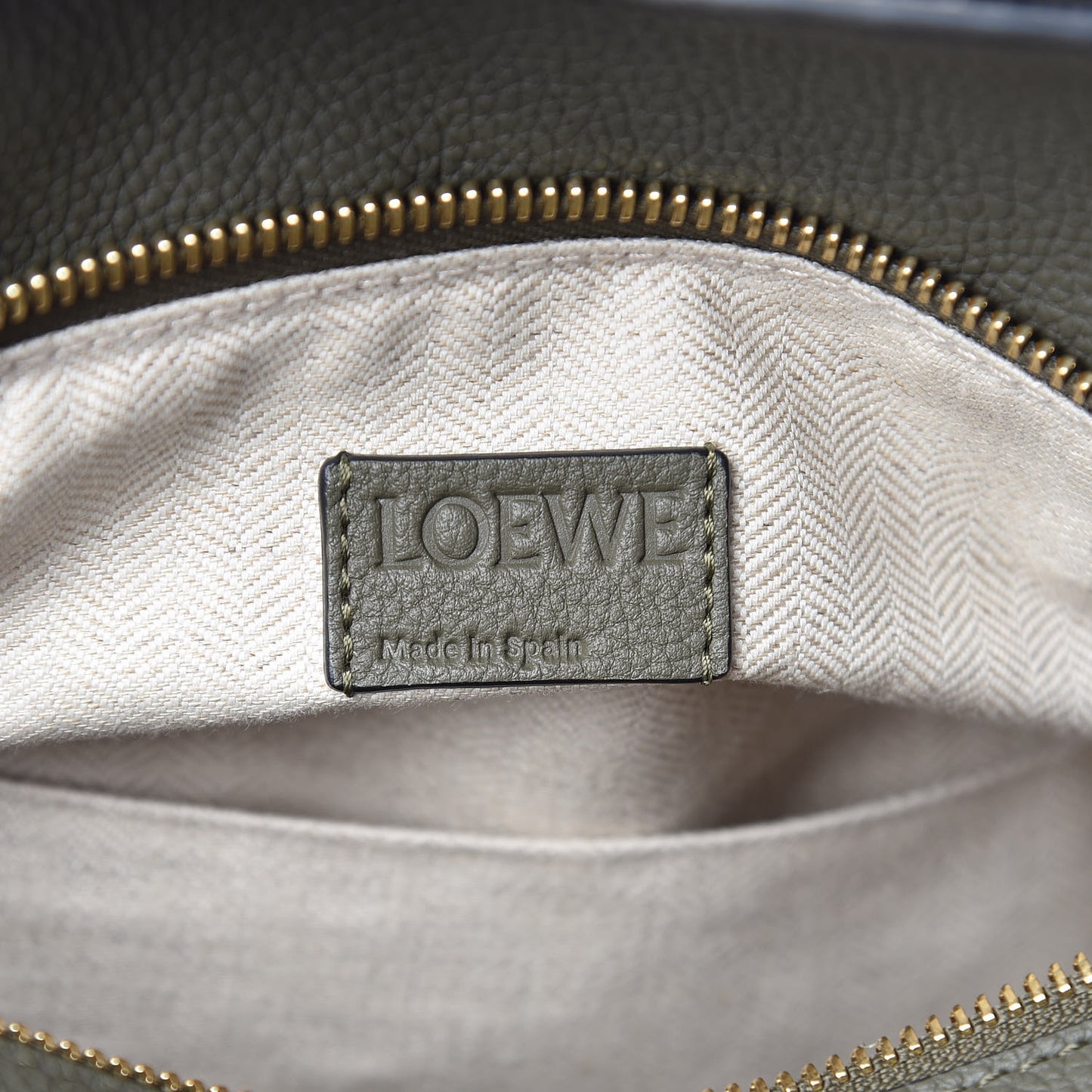 Grained Calfskin Medium Puzzle Bag Oat Khaki Green