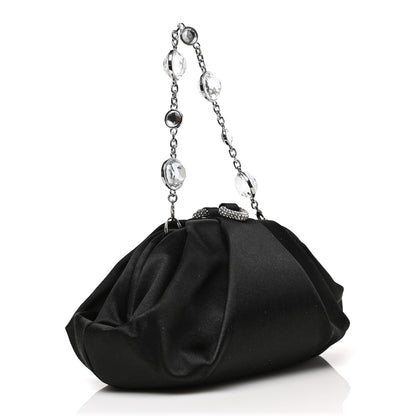 Judith Leiber Satin Crystal Evening Clutch Black 2 of 7