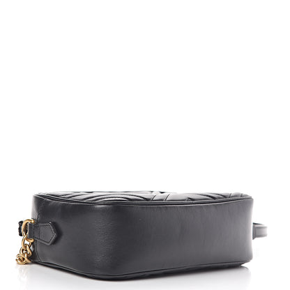 Gucci Calfskin Matelasse Small GG Marmont Chain Shoulder Bag Black 4 of 10