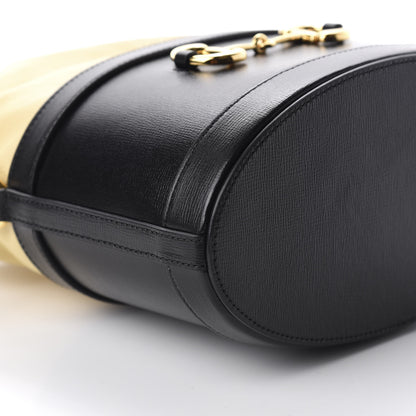 Gucci Azalea Sakai Be Green Calfskin Horsebit 1955 Drawstring Bucket Bag Black Butter 6 of 10