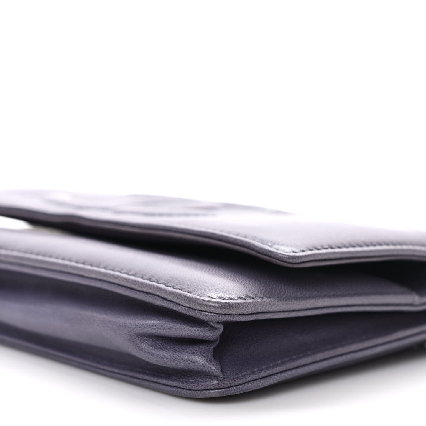 Lambskin Timeless CC Wallet on Chain WOC Light Purple