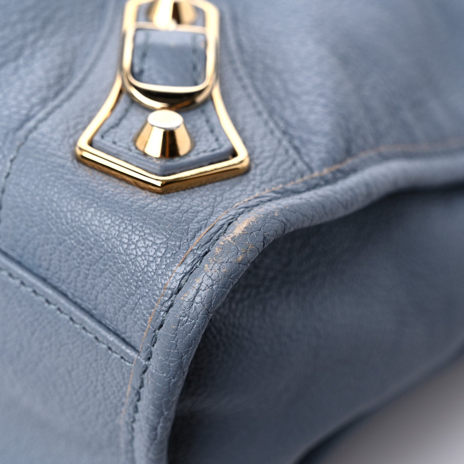 Balenciaga Chevre Gold Metallic Edge Hardware City Bleu Acier 11 of 14