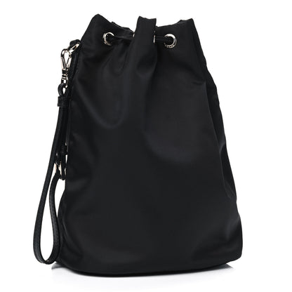 Prada Saffiano Tessuto Nylon Vela Bucket Wristlet Black 2 of 4