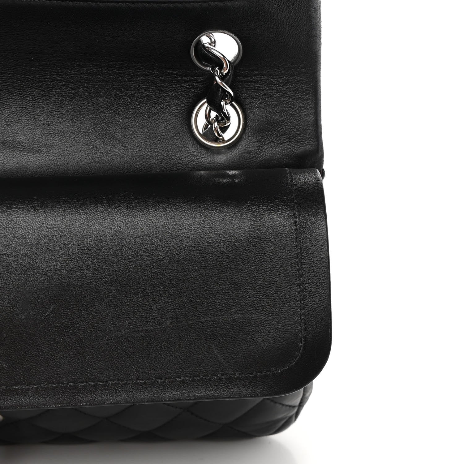 Chanel Lambskin Quilted Medium Double Flap Black 14 of 21