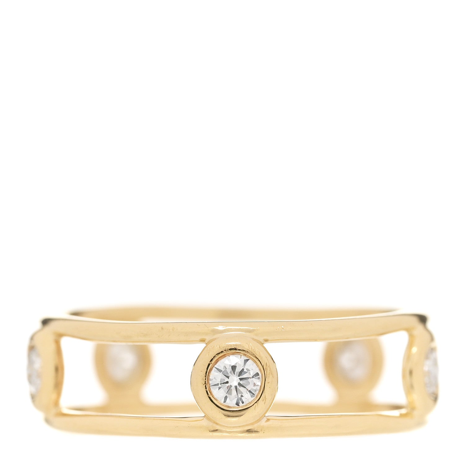 Tiffany 18K Yellow Gold Diamond Elsa Peretti Diamonds by the Yard Ring 53 6.25 1 of 4