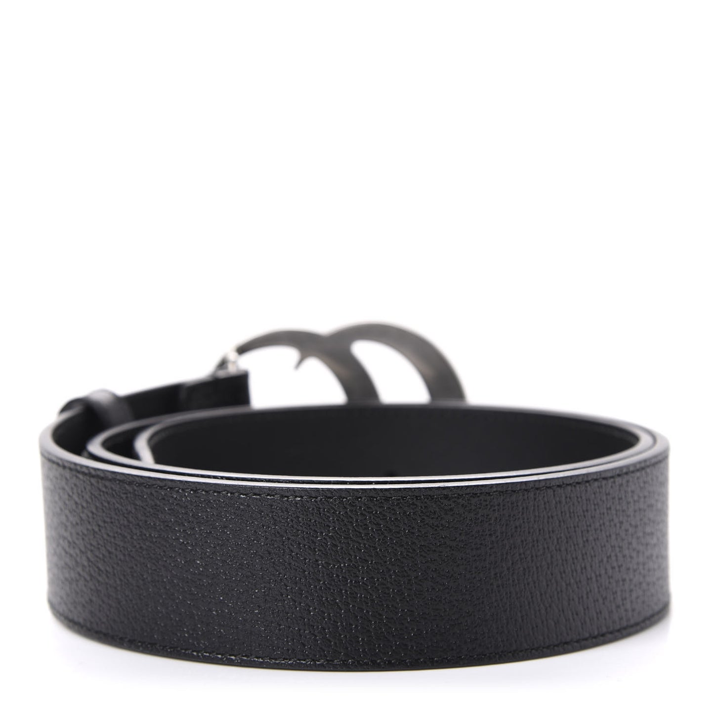 Textured Dollar Calfskin Nickel Double G 40mm Belt 85 34 Black
