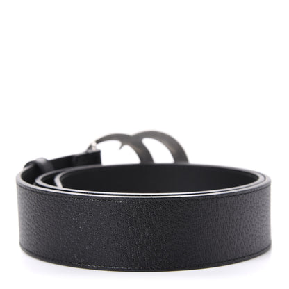 Gucci Textured Dollar Calfskin Nickel Double G 40mm Belt 85 34 Black 2 of 4