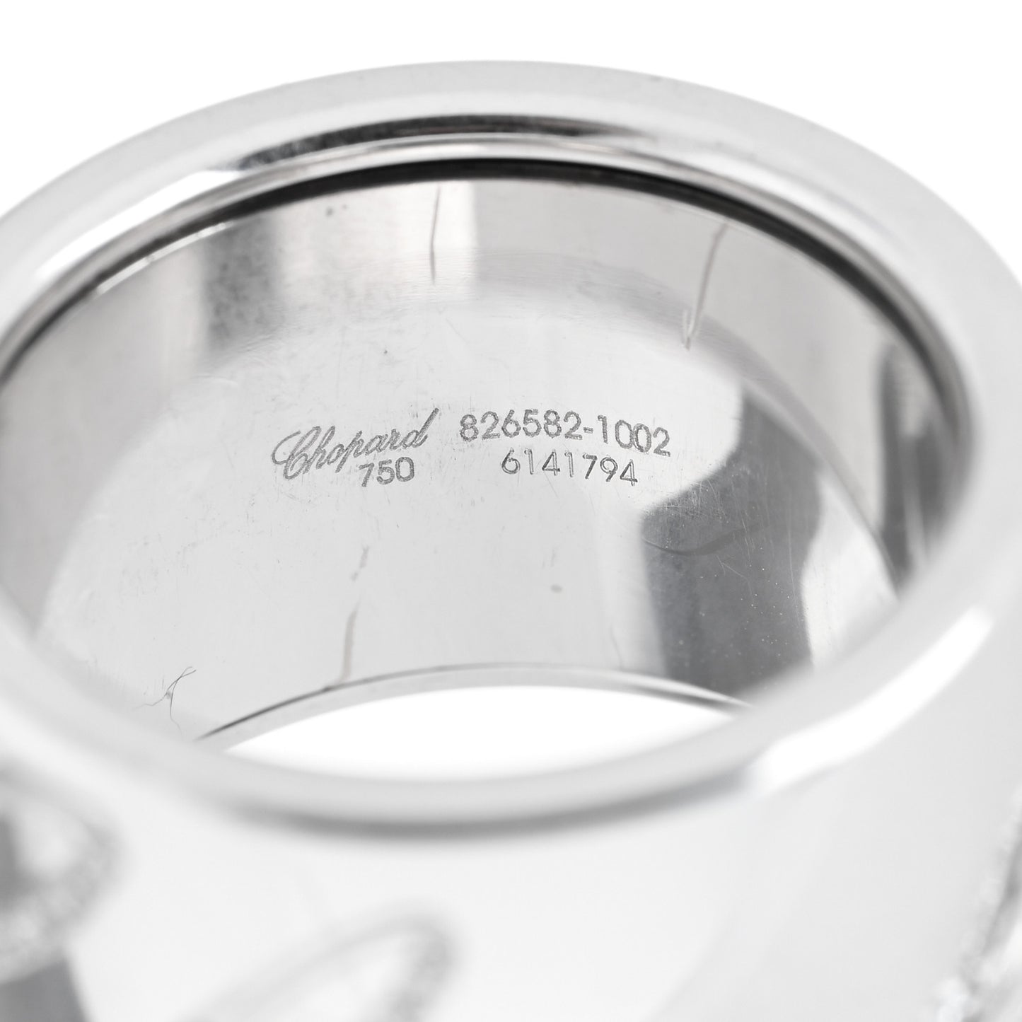 18K White Gold Chopardissimo Diamonds Spinning Ring 52 6