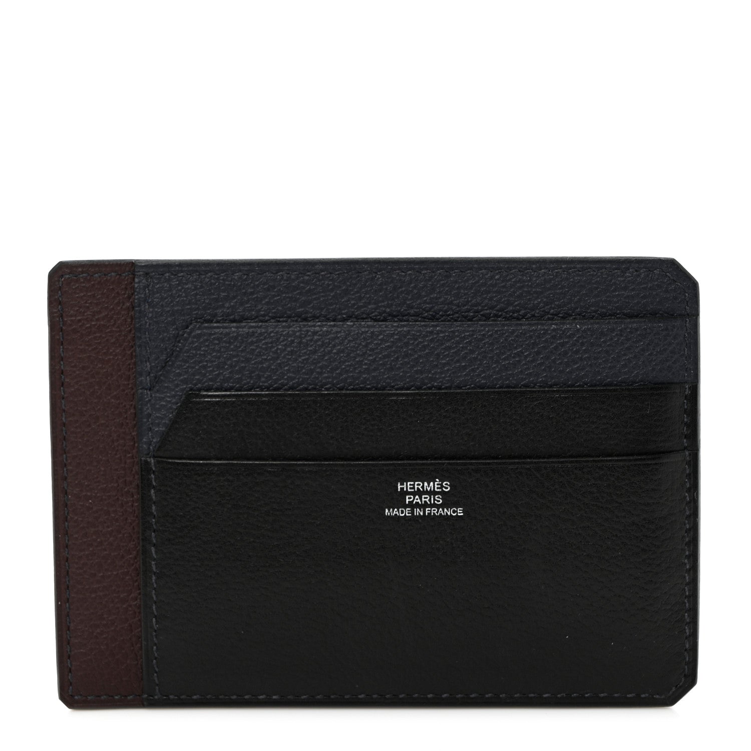 Hermes Evercolor Colorblock City 4CC Card Holder Bleu Nuit Rouge Sellier Black 1 of 8