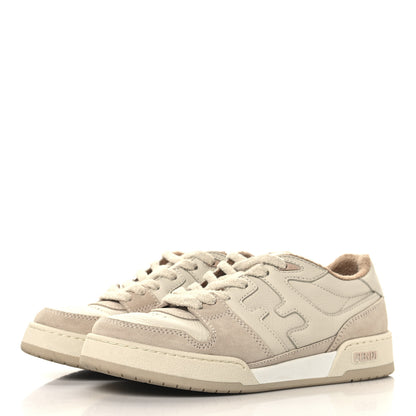 Fendi Suede Vitello Fendi Match Low Top Sneakers 37.5 Nudo White Garza Rosa 4 of 8