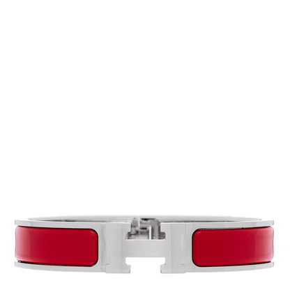 Hermes Enamel Narrow Clic Clac H Bracelet GM Rouge Vif 1 of 4