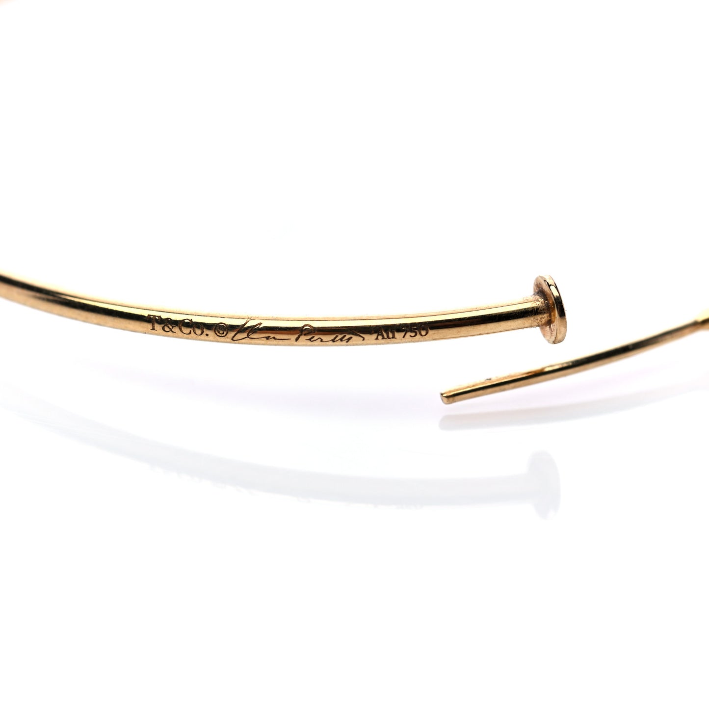 18K Yellow Gold Diamond Medium Elsa Peretti Hoop Earrings