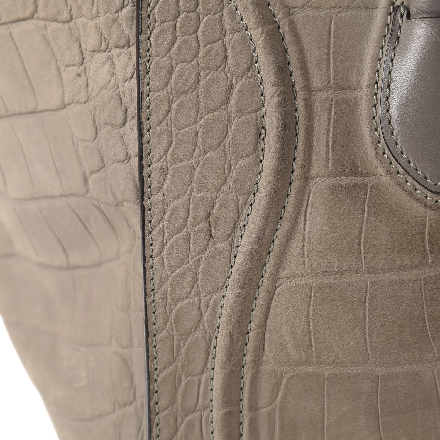 Celine Nubuck Crocodile Embossed Large Phantom Luggage Grey 9 of 16