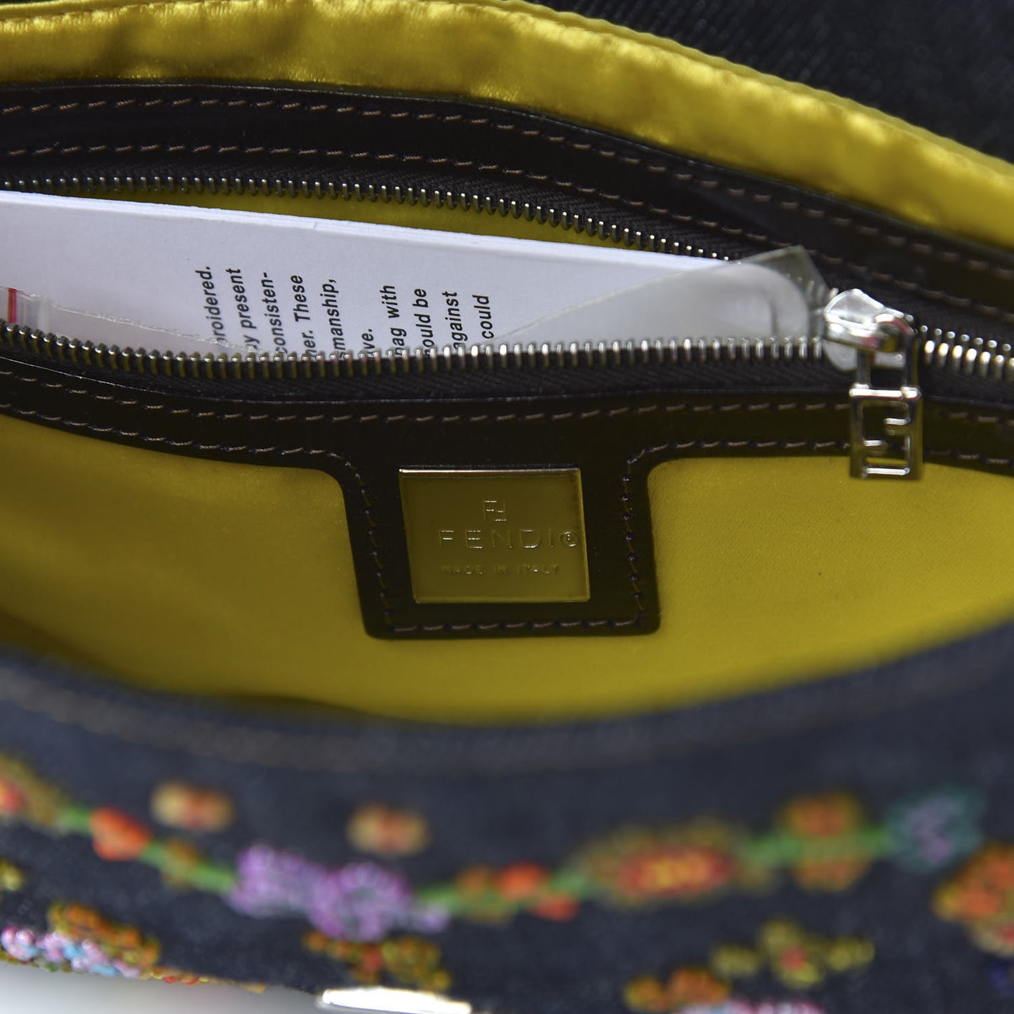 Denim Ricami Beaded Baguette Blue